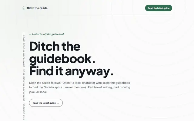 Screenshot of ditchtheguide.com homepage