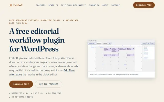 Screenshot of editloft.com homepage